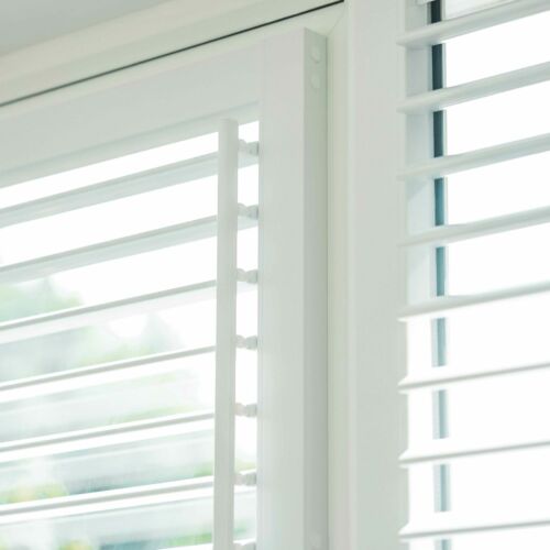 LL 2023 Perfect Fit Shutters Lite Cotton White Wand Web Blinds, Shutters & Awnings Warwickshire - Shady Blinds & Shutters Nuneaton